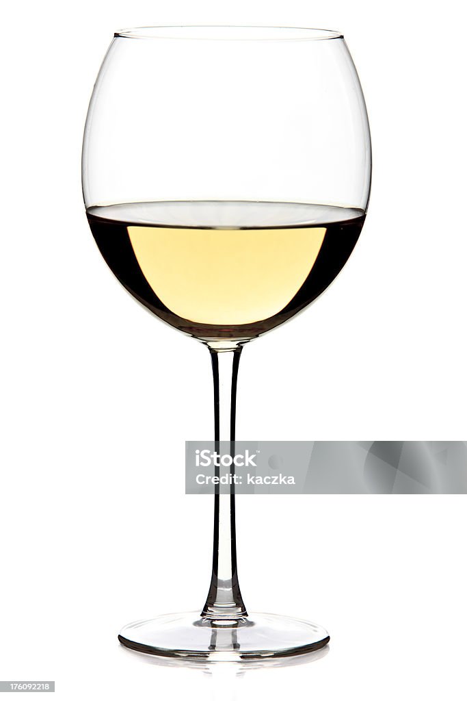 Verre à vin isolé sur blanc - Photo de Alcool libre de droits