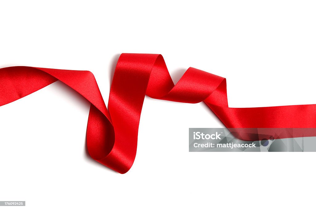 Nastro rosso di seta - Foto stock royalty-free di Nastro