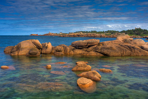 Lighthouse Perros-Guirec from Tregastel HDR stock photo