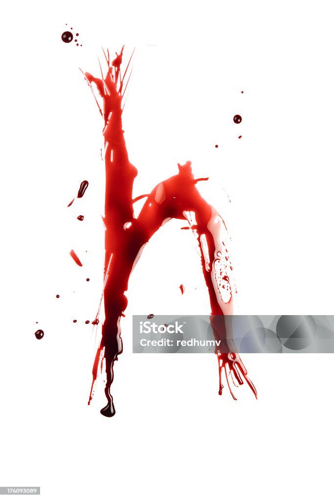 Blut Buchstabe H Wet Kleinbuchstaben - Lizenzfrei Abstrakt Stock-Foto