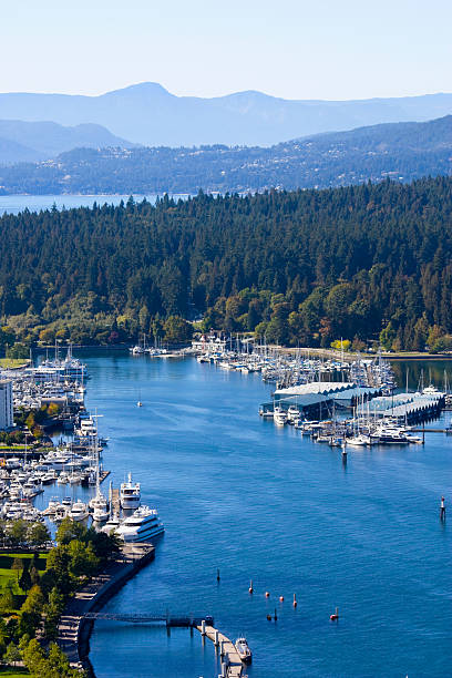 coal harbour - vancouver harbor vancouver harbor marina - fotografias e filmes do acervo