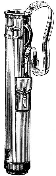 Antique 19th-century illustration of a golf bag (isolated on white).CLICK ON THE LINKS BELOW TO SEE SIMILAR IMAGES: