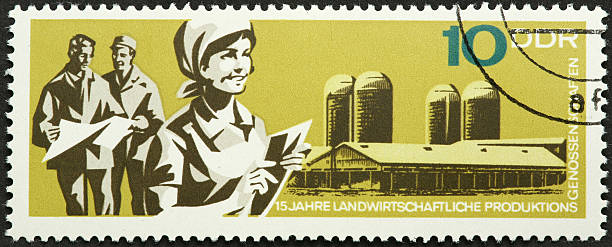 farm management farm management on old East German stamp. east germany photos stock pictures, royalty-free photos & images