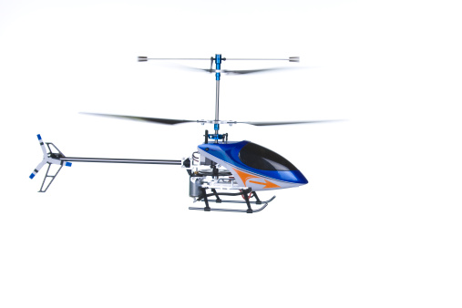 A custom Remote Control Helicopter Flying.