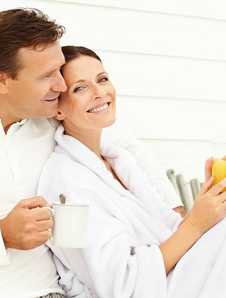 istock Happy mature couple with coffee cup 176094749