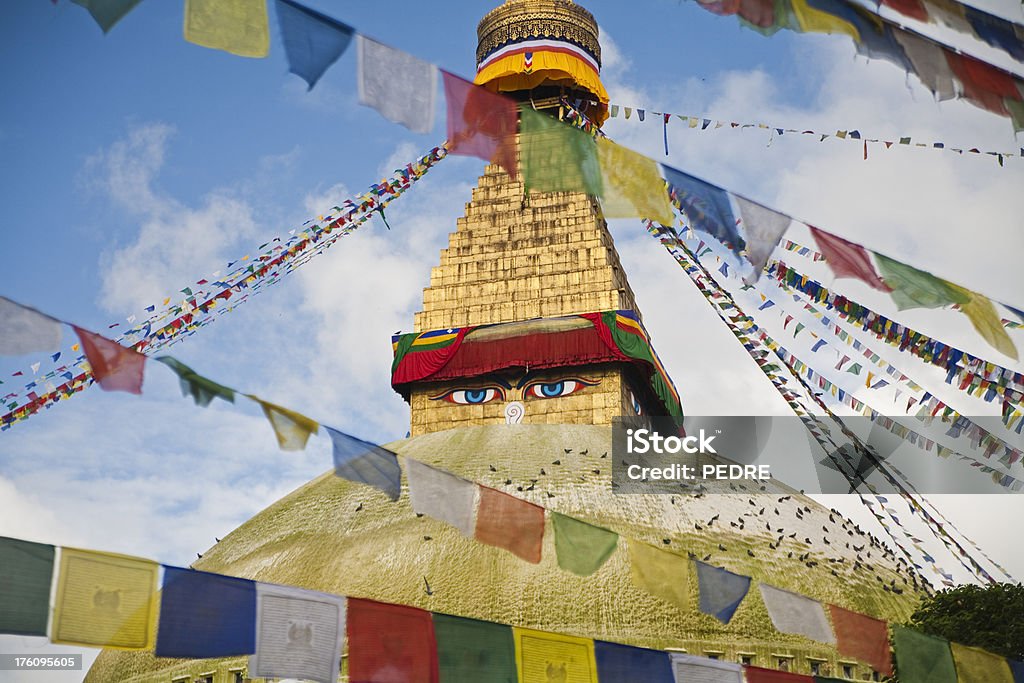 Boudhanath Stupa "Boudnanath Stupa (14th century), Kathmandu, the largest stupa in Nepal." Kathmandu Stock Photo