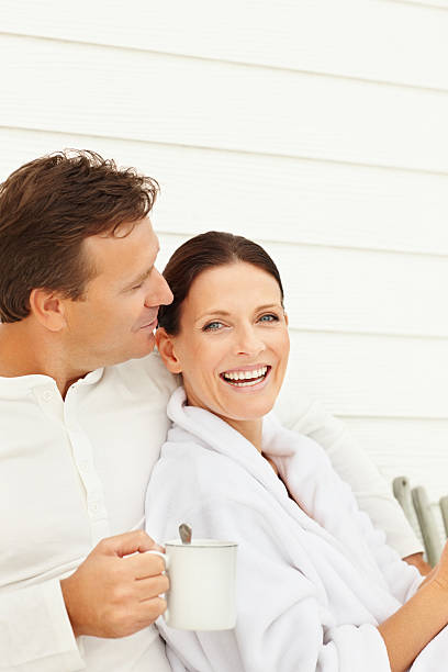 istock Happy mature couple with coffee cup 176096205