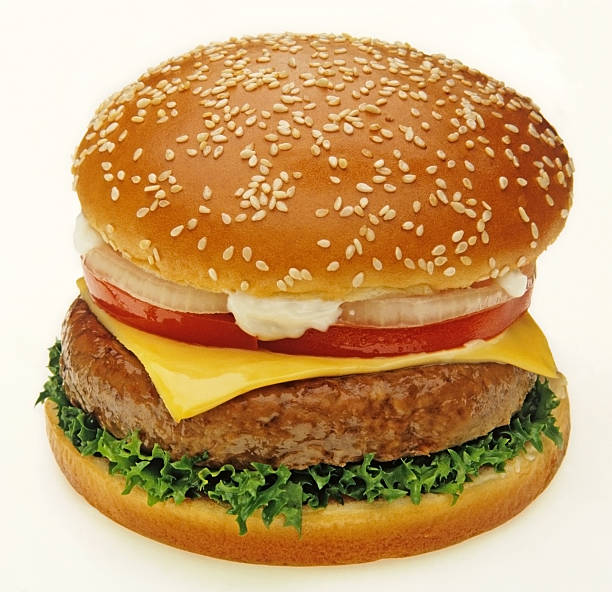 delicious juicy burger stock photo