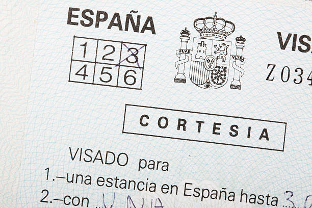 Travel Visa for Spain stock photo