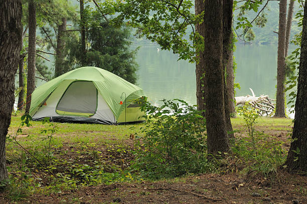 istock Camping  by the lake in tent 176096755