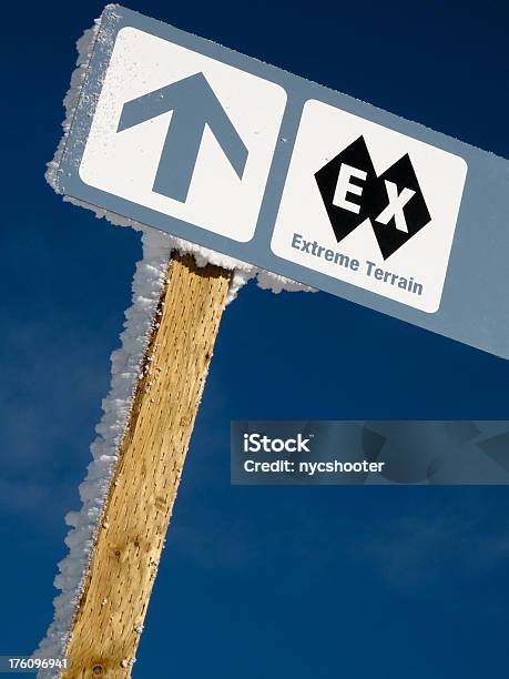 Extreme Skiing Sign Stock Photo - Download Image Now - Adventure, At The Edge Of, Black Color