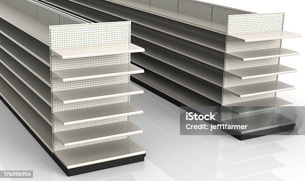 Store Shelves Retail Environment Stock Photo - Download Image Now - Business, Department Store, Empty
