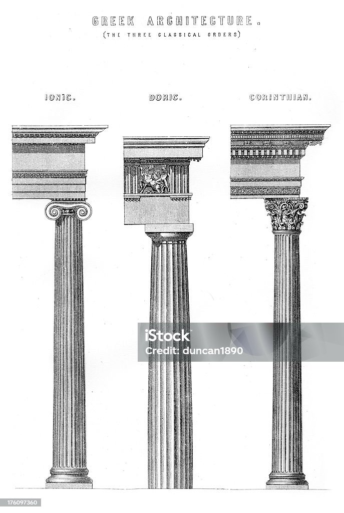 Stile greco classico architettura colonne - Illustrazione stock royalty-free di Colonna architettonica