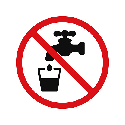 Do not drink water icon sign symbol isolated on white background