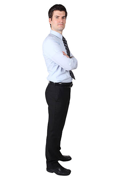 istock Businessman standing to side folding arms 176097749