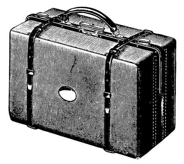 여행 가방/앤틱형 디자인식 일러스트 - suitcase luggage old fashioned obsolete stock illustrations