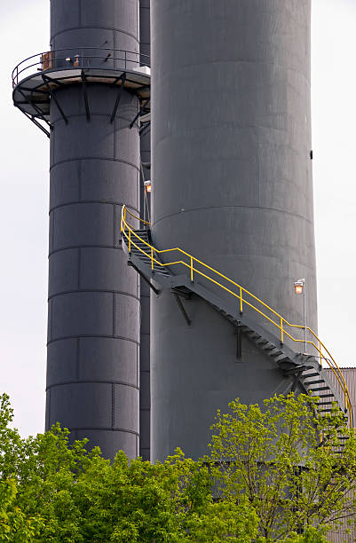 istock Winding staircase up power plant chimney 176098536