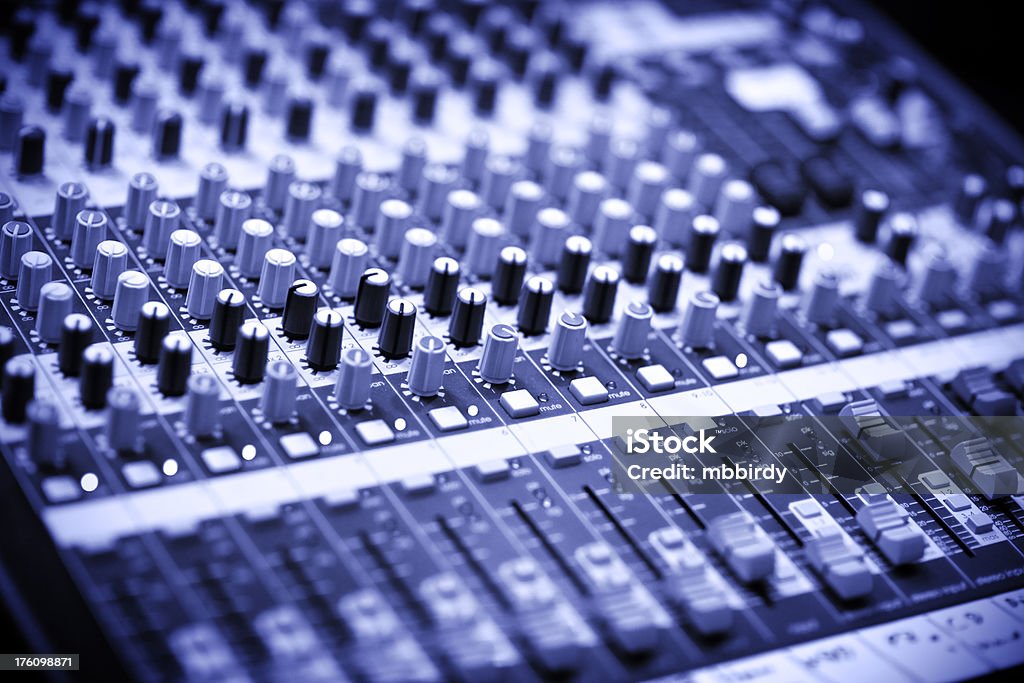 Audio mixing table Professional audio mixing table. Audio Equipment Stock Photo