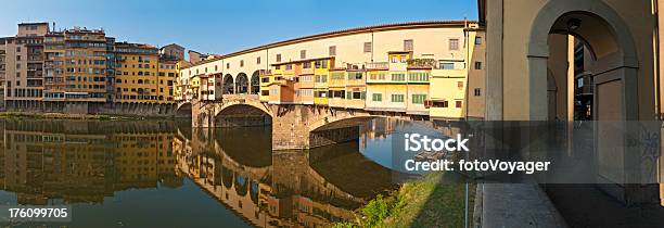 Florence Ponte Vecchio Picturesque Sunrise River Arno Panorama Tuscany Italy Stock Photo - Download Image Now