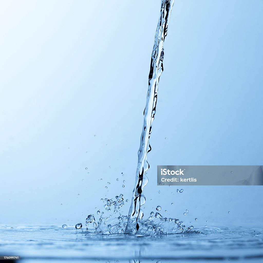 water stream water stream (photo, natural water)glass, water (blue background) Abstract Stock Photo