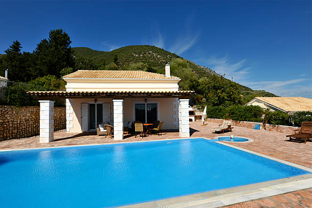 istock Holiday vacation villa with a private swimming pool 176100792