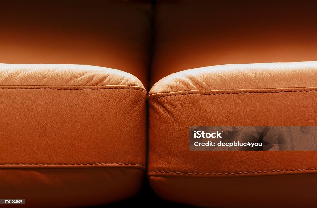 Rotes Leder couch Kopfkissen - Lizenzfrei Kissen Stock-Foto