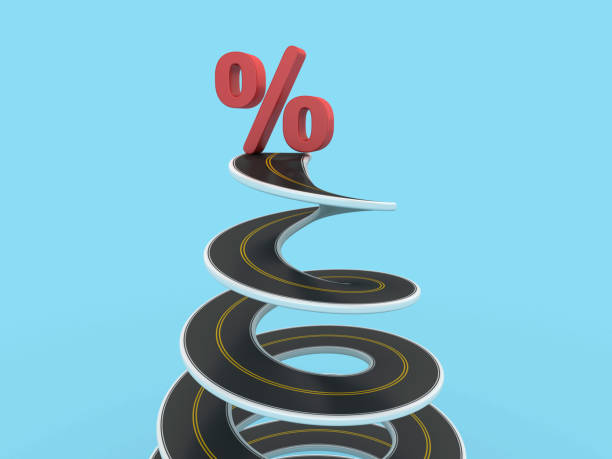 istock Spiral 3D Road with Percentage Sign 1761032127