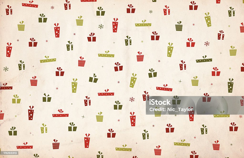 Fondo Retro Navidad con regalos y regalos - Foto de stock de Navidad libre de derechos