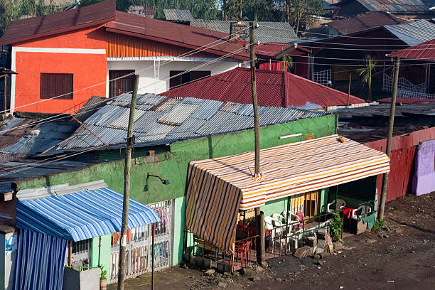istock Colorful shanty town from above 176103605