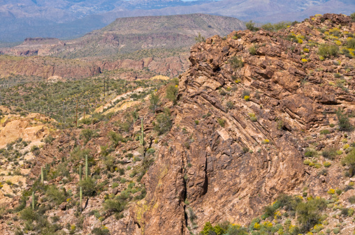 Geological upthrust in Arizona mountains