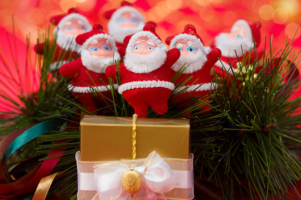 istock Santa Claus with gold gift 176104096