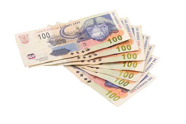 istock South African currency R100.00 notes. 176104159