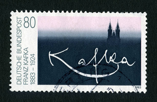 postage stamp Kafka signature Postage stamp with the signature of Franz Kafka from 1983. Germany. signature collection stock pictures, royalty-free photos & images