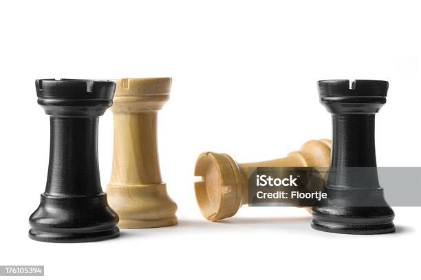 Chess Rooks Stock Photo - Download Image Now - Black Color, Chess Piece, Rook - Chess Piece