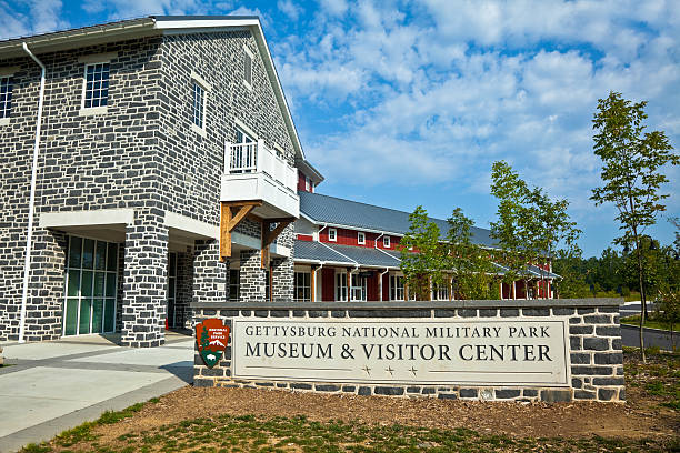 Gettysburg Battlefield Visitor Center "Visitor Center at the Gettysburg National Battlefield, opened in 2008.I invite you to view some of my other Gettysburg Images:" gettysburg national military park stock pictures, royalty-free photos & images