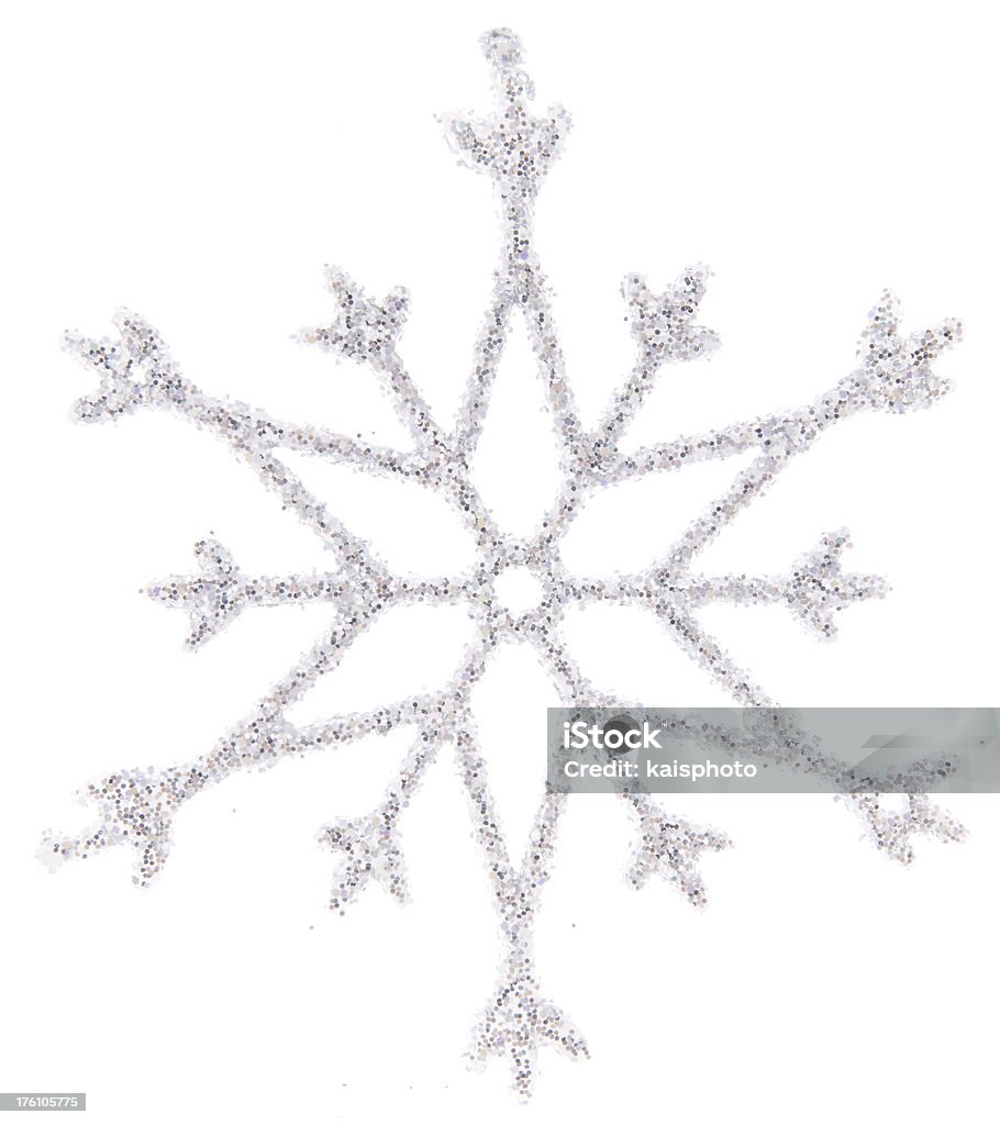 Christmas snowflake Isolated silver Christmas ornament. Christmas Stock Photo