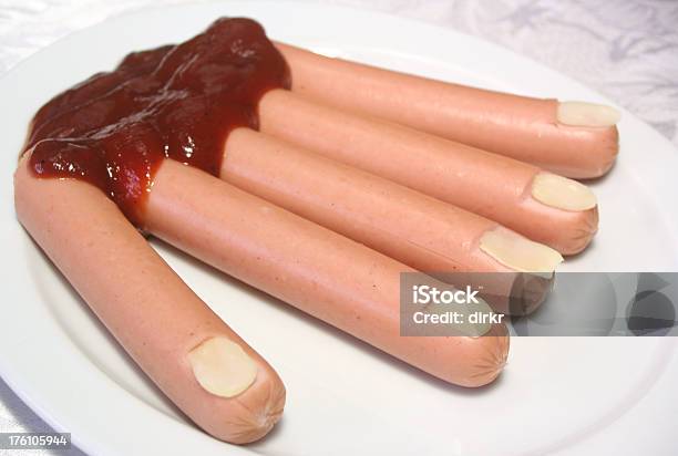 Cut Fingers Sausages Stock Photo - Download Image Now - Sausage, Halloween, Buffet