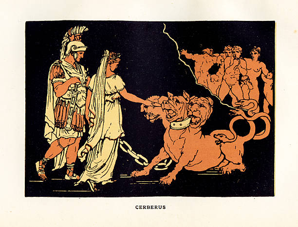 церберус - mythology roman greek mythology virgil stock illustrations