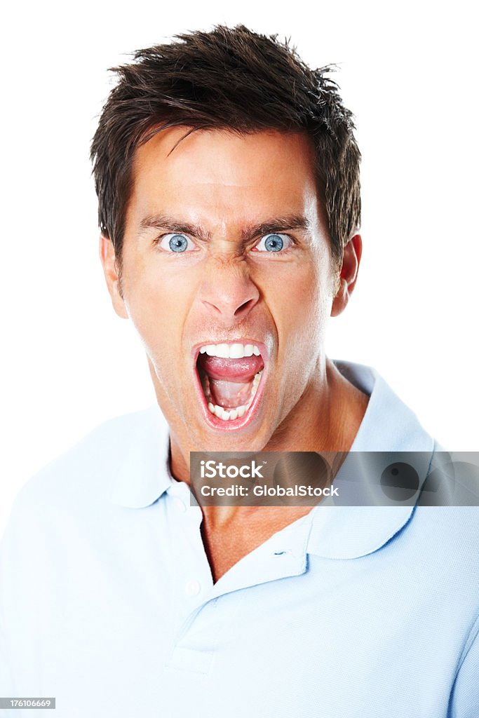 Retrato de um homem jovem Furioso - Foto de stock de 20 Anos royalty-free