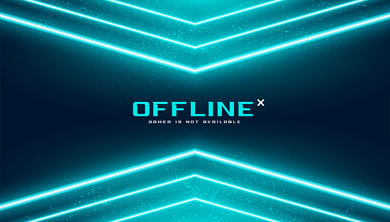 Abstract Offline Gaming Sport Banner With Glowing Neon Effect Vctor