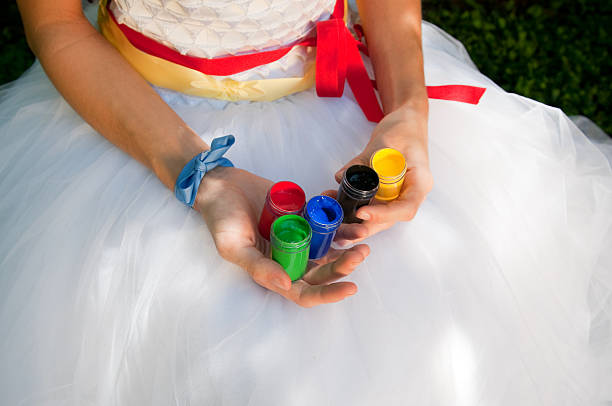 Bride with Paints stock photo