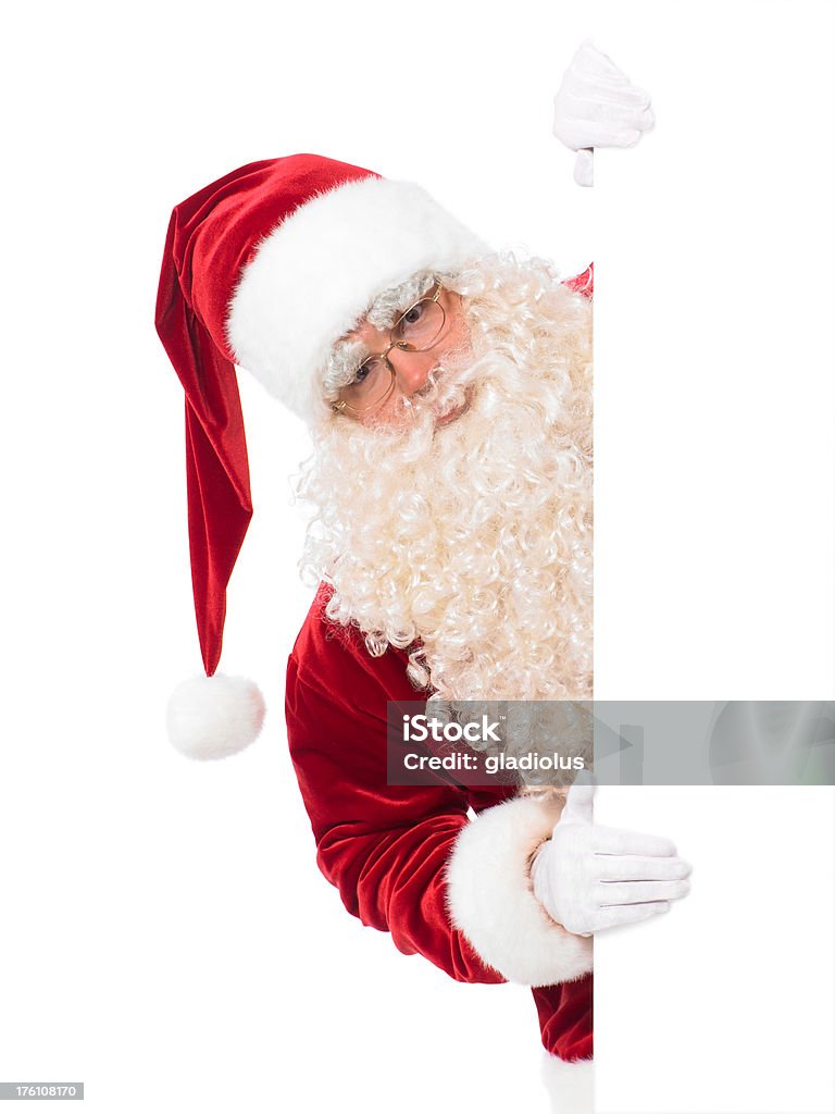 Santa isolato su bianco - Foto stock royalty-free di Adulto