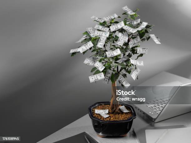 Dolar Amerykański Drzewo Pieniędzy W Biurze - zdjęcia stockowe i więcej obrazów Artykuł biurowy - Artykuł biurowy, Banknot, Banknot USA
