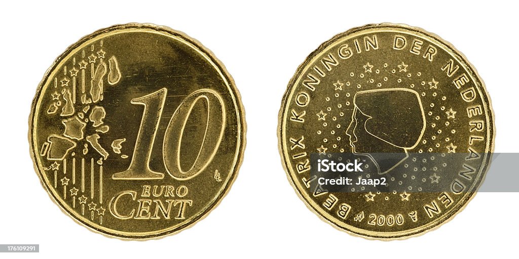 10 유로 센트 동전 흰색 - 로열티 프리 10 센트 스톡 사진
