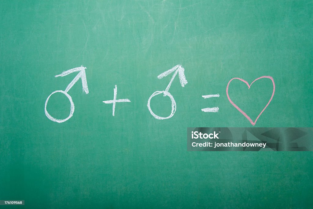 Gay Equation symbolizing love between two men/gay men using the mars symbol and a heart Adult Stock Photo