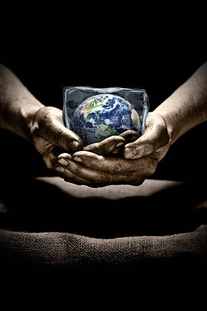 concetto di riscaldamento globale - global warming earth globe warming up foto e immagini stock