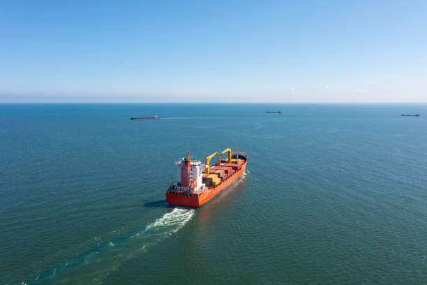 istock Aerial view of container cargo logistic ship in transit. 1761109000