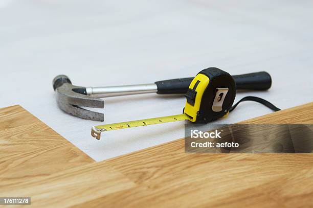 Installing Wooden Floor Stock Photo - Download Image Now - Claw Hammer, Construction Industry, DIY