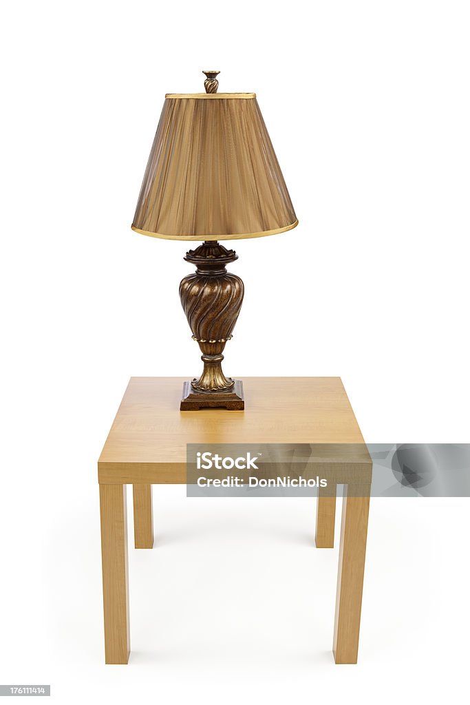 Isolado com lâmpada de tabela - Royalty-free Mesinha Foto de stock