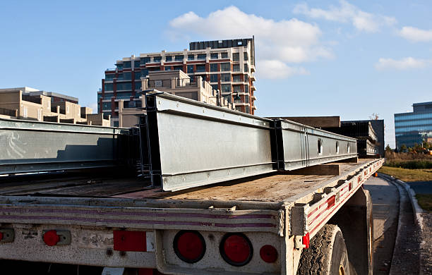 istock A construction site with long steel beams laying on wood. 176111527
